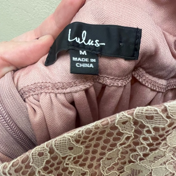 Lulus dusty pink maxi lace up dress NWOT - Picture 5 of 6